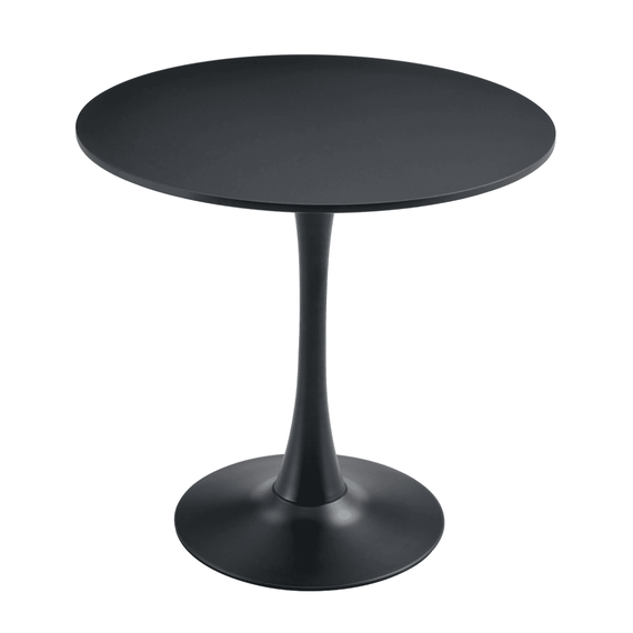 Masă de sufragerie, rotundă, negru, diametru 80 cm, REVENTON NEW-poza 2-Dacenergy.ro