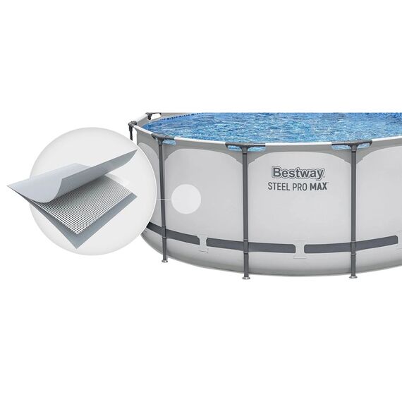 Piscina Supraterana cu Cadru Metalic Bestway, Rotunda, 366x122 cm, 10250 l, Set 6 in 1, Pompa Filtrare 2006 l/h 29 W, Scara si Capac Incluse, Gri-poza 10-Dacenergy.ro