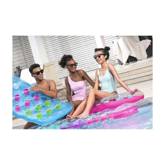 Saltea Gonflabila Plaja Bestway Multicolor, 188x71 cm, PVC, Fereastra Transparenta, Capacitate Maxima 90 kg, Petec Reparatie Inclus, Varsta 14+, Culoare: Multicolor-poza 8-Dacenergy.ro