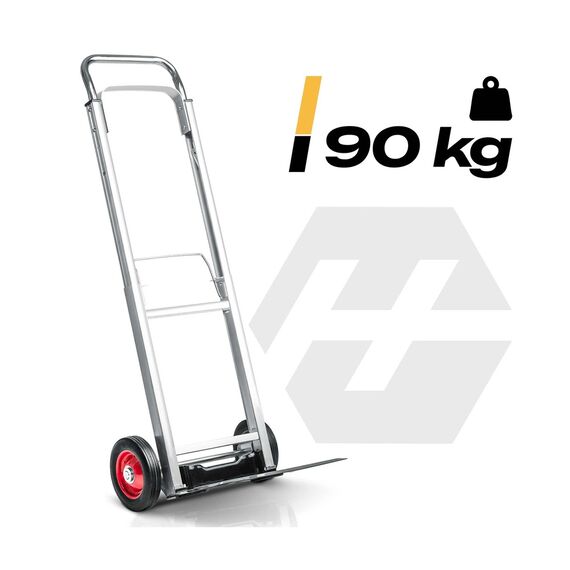 Carucior Transport Pliabil Humberg, Tip Roaba, Capacitate 90 kg, Otel Zincat, 2 Roti cu Ranforsare Metalica, Reglabil 71-108 cm, 41x40x108 cm, Negru Argintiu-poza 3-Dacenergy.ro