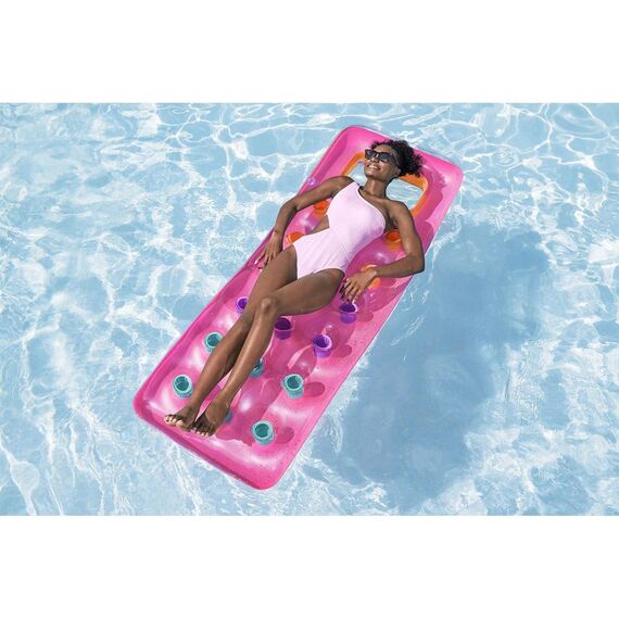 Saltea Gonflabila Plaja Bestway, 188x71 cm, PVC, Fereastra Transparenta, Capacitate Maxima 90 kg, Petec Reparatie Inclus, Varsta 14+,Roz, Culoare: Roz-poza 3-Dacenergy.ro