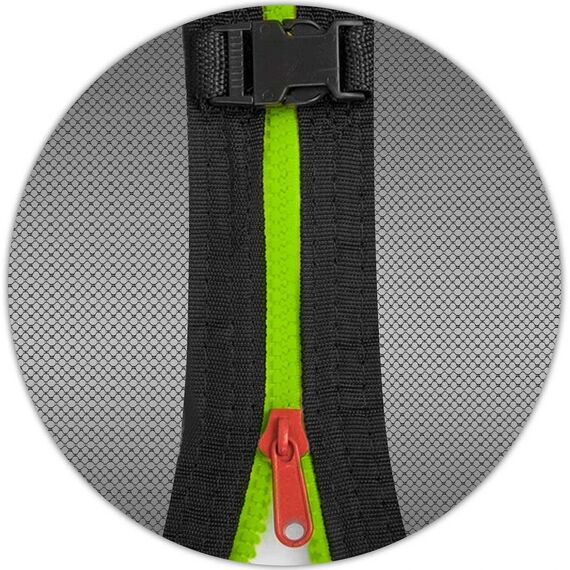 Plasa Protectie Interioara Trambulina Neo-Sport, 374 cm 12ft, 8 Stalpi, Polietilena Rezistenta, Inaltime 180 cm, Intrare Fermoar cu Cleme, Montaj Rapid, Accesoriu Trambulina Gradina, Negru, Diametru: 374 cm-poza 3-Dacenergy.ro