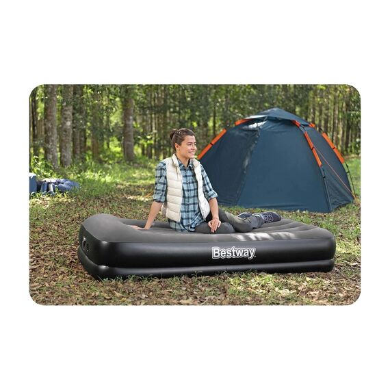 Saltea Gonflabila Bestway, 1 Persoana, Pompa Electrica Integrata, 191x97x36 cm, TRITECH 3 Straturi, Structura I-Beam, Capacitate 150 kg, Perna Incorporata, Negru Gri, Culoare: Negru, Gri, Dimensiuni (cm)	: 97 x 191-poza 3-Dacenergy.ro
