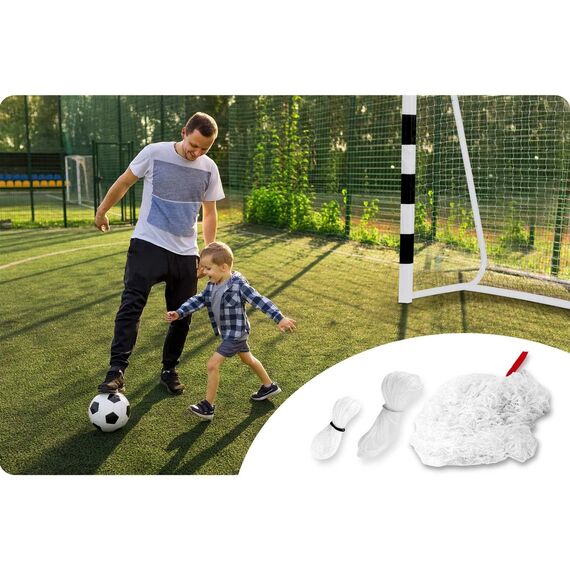 Plasa pentru portii de fotbal, de polietilena, cu franghii de prindere, 180 x 120 cm, alba-poza 5-Dacenergy.ro