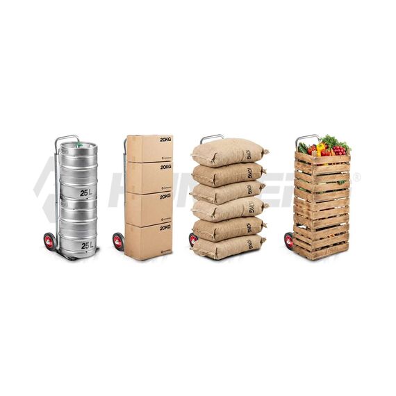 Carucior Transport Pliabil Humberg, Tip Roaba, Capacitate 90 kg, Otel Zincat, 2 Roti cu Ranforsare Metalica, Reglabil 71-108 cm, 41x40x108 cm, Negru Argintiu-poza 4-Dacenergy.ro
