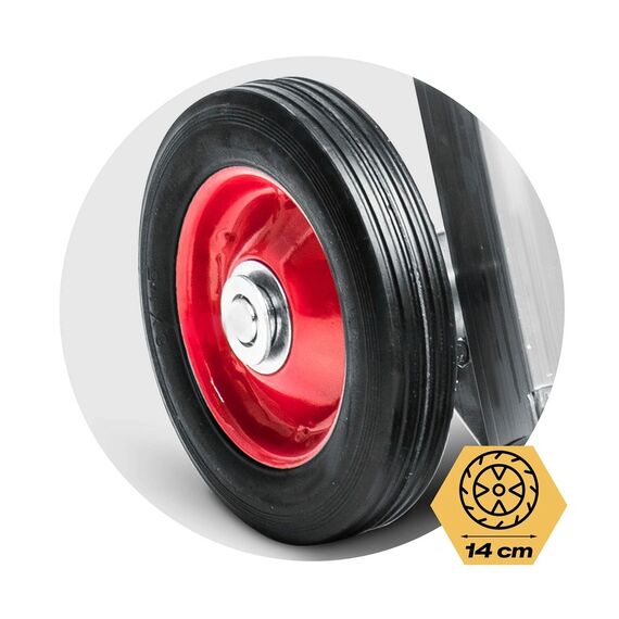 Carucior Transport Pliabil Humberg, Tip Roaba, Capacitate 90 kg, Otel Zincat, 2 Roti cu Ranforsare Metalica, Reglabil 71-108 cm, 41x40x108 cm, Negru Argintiu-poza 7-Dacenergy.ro