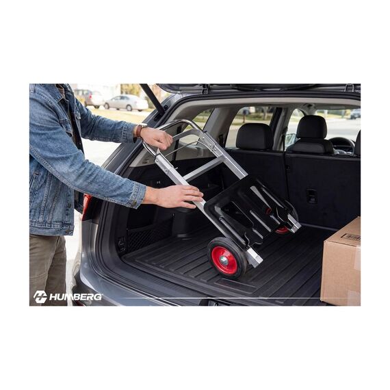 Carucior Transport Pliabil Humberg, Tip Roaba, Capacitate 90 kg, Otel Zincat, 2 Roti cu Ranforsare Metalica, Reglabil 71-108 cm, 41x40x108 cm, Negru Argintiu-poza 8-Dacenergy.ro