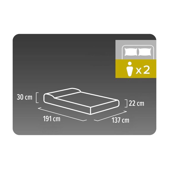 Saltea Gonflabila Bestway, 2 Persoane, Pompa Electrica Integrata, 203x137x30 cm, TRITECH 3 Straturi, Structura I-Beam, Capacitate 300 kg, Perna Incorporata, Negru Gri, Culoare: Negru, Gri, Dimensiuni (cm)	: 137 x 203-poza 8-Dacenergy.ro