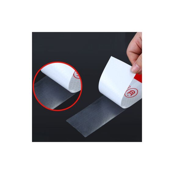 Banda reflectorizanta dreapta tip fagure culoare Alba-Rosie 5cmx25m Cod: 03C-poza 4-Dacenergy.ro