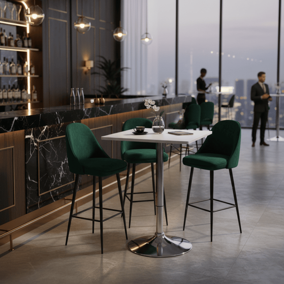 Masă de bar cu înălţime reglabilă, alb, 57x57x84-110 cm, FLORIAN 3 NEW-poza 7-Dacenergy.ro