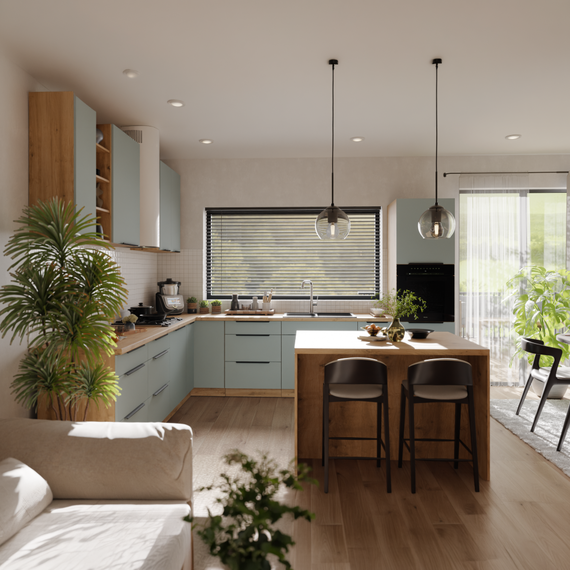Dulăpior pentru chiuvetă, aquamarine/stejar artisan, ARSANY 80 ZL 2F BB-poza 14-Dacenergy.ro