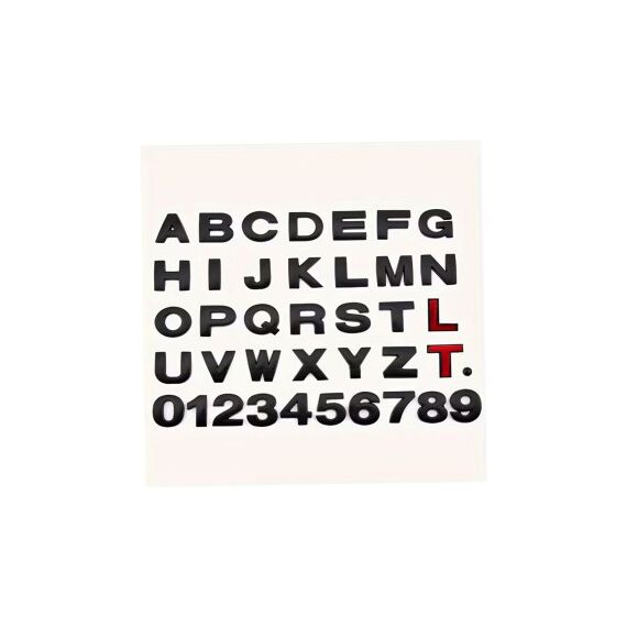 Ornament plastic auto negru mat litere si cifre 3D Cod: AL1526-poza 3-Dacenergy.ro