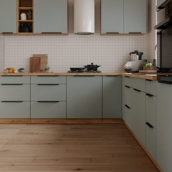 Dulăpior pentru frigider încorporabil, aquamarine/stejar artisan, ARSANY 60 LO-210 2F-poza 5-Dacenergy.ro