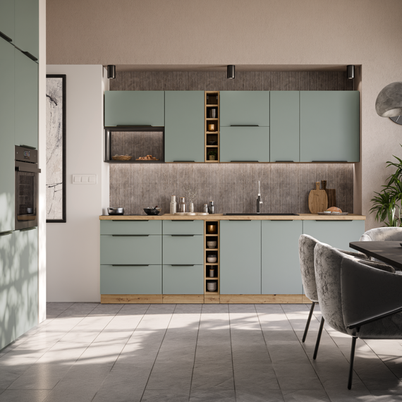 Dulăpior pentru frigider încorporabil, aquamarine/stejar artisan, ARSANY 60 LO-210 2F-poza 11-Dacenergy.ro