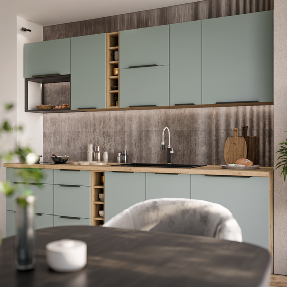Dulăpior înalt, aquamarine/stejar artisan, ARSANY 60 DKS-210 3S1F-poza 13-Dacenergy.ro