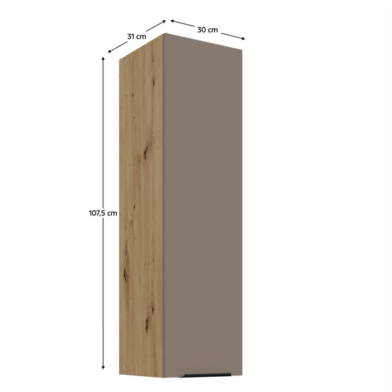 Dulăpior superior, sandgrau/stejar artisan, FRISBO 30 G-108 1F-poza 3-Dacenergy.ro