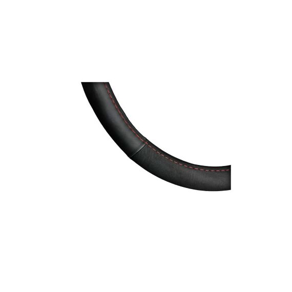 Husa volan auto imitatie piele si alcantara marime M 37-38 cm negru cu cusatura rosie Cod: WK-1014-poza 2-Dacenergy.ro