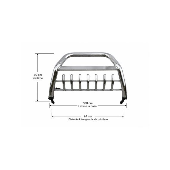 Bullbar inox compatibil Dacia Duster I 2010-2017  Cod: DST-1-0401S3-poza 4-Dacenergy.ro