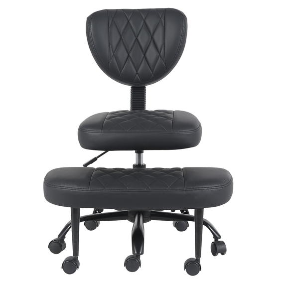 Scaun de îngenuncheat ergonomic, piele ecologică negru/negru, SAMER-poza 5-Dacenergy.ro