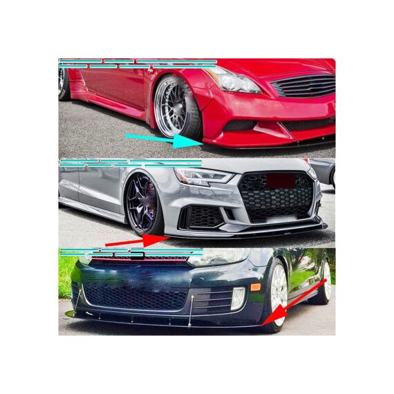 Prelungire bara fata auto universala spoiler 185cm negru lucios 3 piese Cod: UNIV-028-231-Dacenergy.ro