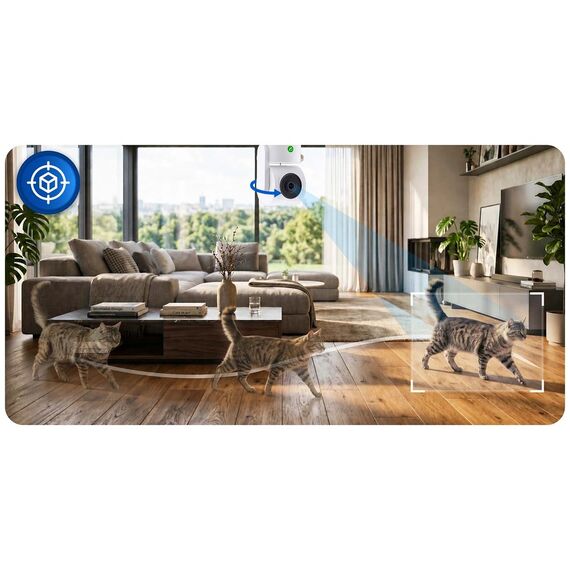 Baby monitor video WiFi Berdsen, camera IP rotativa PTZ 350°x135°, 3MP Full HD 2304x1296, buton apel telefon, unghi 95°, vedere nocturna 10 m, audio bidirectional, detectare miscare si sunet, urmarire automata, zoom 3x, Tuya Smart Life, microSD 256GB, Alb-poza 11-Dacenergy.ro