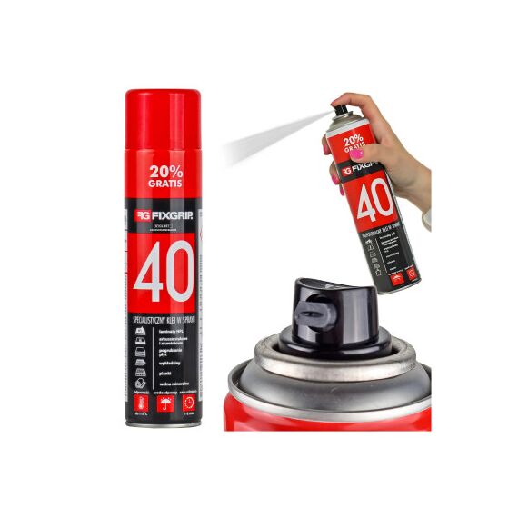 Adeziv spray contact impermeabil FIXGRIP 40 600 ml transparent uscare rapida-poza 3-Dacenergy.ro