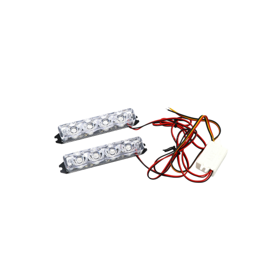 Stroboscoape LED auto 12V lumina portocaliu alb rosu albastru 9x1.5cm Cod: 1529-Dacenergy.ro