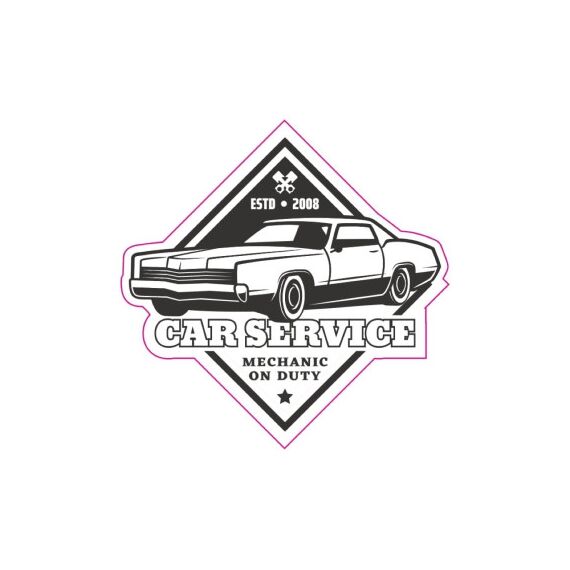 Abtibild "RETRO CAR SERVICE"  Cod:TAG 011 / T2-Dacenergy.ro