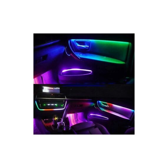 Set lumini ambientale led rgb digital 21 piese cu efect apa curgatoare si aplicatie bluetooth 12v pentru interior auto Cod: HH-22021DIG-poza 4-Dacenergy.ro