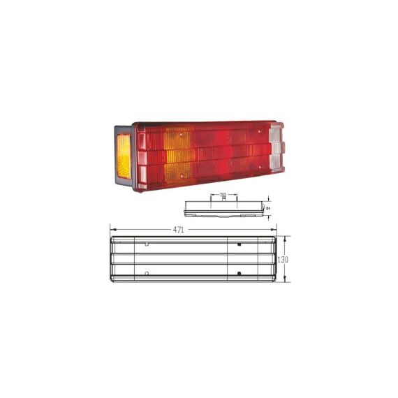 Lampa stop auto pentru camion remorca partea stanga cu mufa in dreapta 5 functii Cod: 326031-SKT-poza 3-Dacenergy.ro