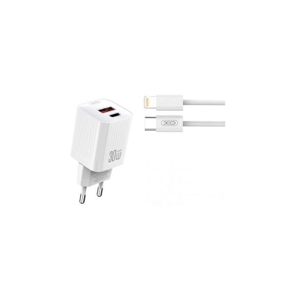 Incarcator retea PD 30W XO cu 2 usb si cablu lightning compatibil iphone Cod: XO-L149A-Dacenergy.ro