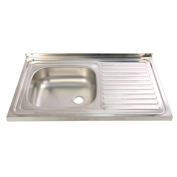 Chiuveta bucatarie inox DacEnergy©, forma dreptunghiulara, dimensiune 80x50x37 cm , cu picurator, culoare gri-poza 2-Dacenergy.ro