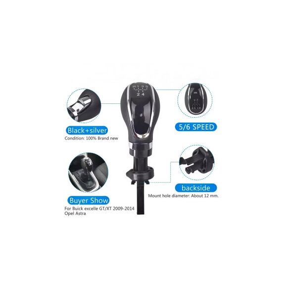 Maner schimbator din plastic compatibil Opel Astra Buick excelle GT/XT cu 2 adaptoare pentru 5 si 6 viteze Cod: SC-121-poza 4-Dacenergy.ro