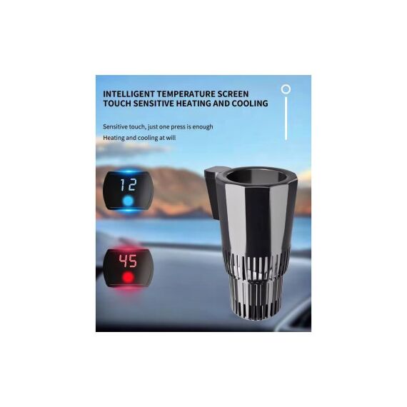 Suport auto inteligent pahare 2 in 1 racire incalzire LED touch bricheta 12V Cod: AC-8700-poza 3-Dacenergy.ro