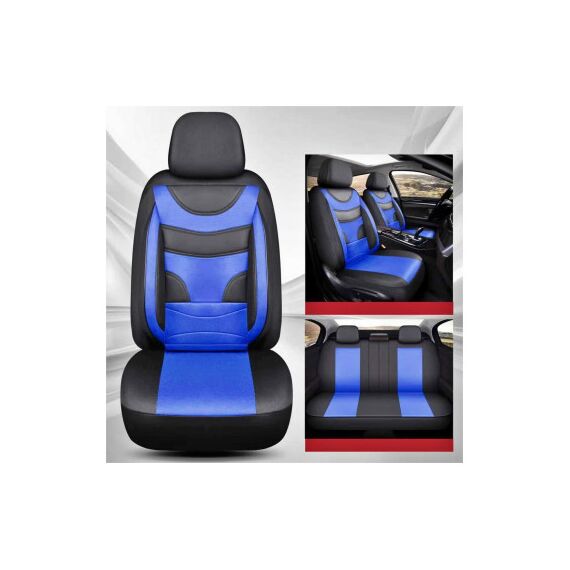 Huse Auto Universale 11 Piese fractionate Negru cu Albastru Compatibile Scaune Fata si Spate Cod: HNG1321-4-poza 4-Dacenergy.ro