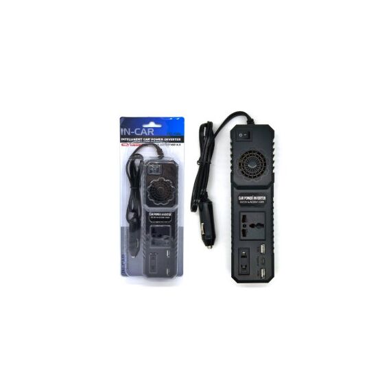 Invertor auto 12V 220V 200W port USB Type-C protectii multiple Cod: FS-1666-poza 2-Dacenergy.ro