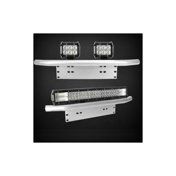 Bullbar aluminiu tip suport numar si proiectoare argintiu Cod: HH-BLB15-poza 2-Dacenergy.ro