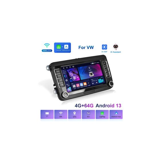 Navigatie Android 7 inch 4GB+64GB CarPlay Android Auto GPS WIFI compatibila Volkswagen  Seat Skoda  Cod: A3822-poza 2-Dacenergy.ro