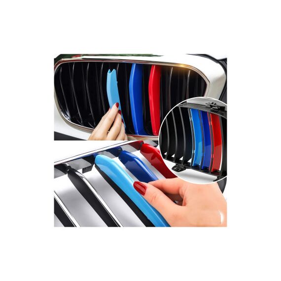 Set ornamente dungi grila fata auto compatibile BMW X3 G01 2016-08/2021  Cod: CT-GS-089 TIP A-poza 5-Dacenergy.ro