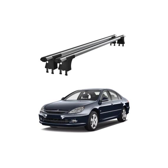 Set bare transversale aluminiu cu prindere in puncte fixe compatibile Peugeot 607 2000-2005 negre sau argintii Cod: 120101 Kit 202-Dacenergy.ro