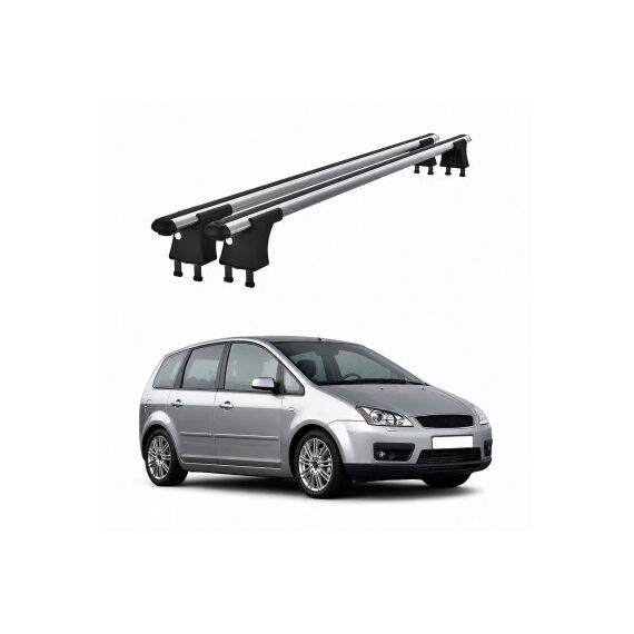 Set bare transversale aluminiu cu prindere in puncte fixe compatibile Ford C-Max 2003-2010 negre sau argintii Cod: 120101 Kit 201-Dacenergy.ro