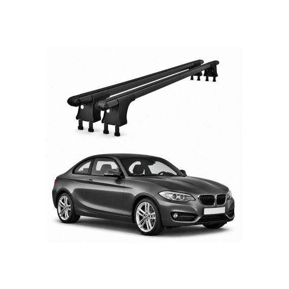 Set bare transversale aluminiu cu prindere in puncte fixe compatibile BMW Seria 2 F22 Coupe 2014-2021 negre sau argintii Cod: 120101 Kit 201-poza 2-Dacenergy.ro