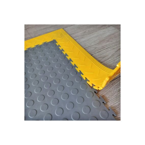 Margine pardoseala modulara PVC pentru garaj galben 500 x 100 x 6 mm Cod: MPM03-poza 2-Dacenergy.ro