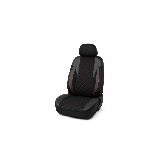 Huse scaune auto universale Premium fractionate fata spate negre cu cusaturi rosii compatibile dimensiuni standard Cod: HNG1101-4-poza 2-Dacenergy.ro