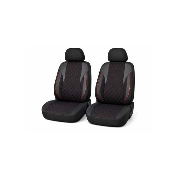 Huse scaune auto universale Premium fractionate fata spate negre cu cusaturi rosii compatibile dimensiuni standard Cod: HNG1101-4-poza 3-Dacenergy.ro