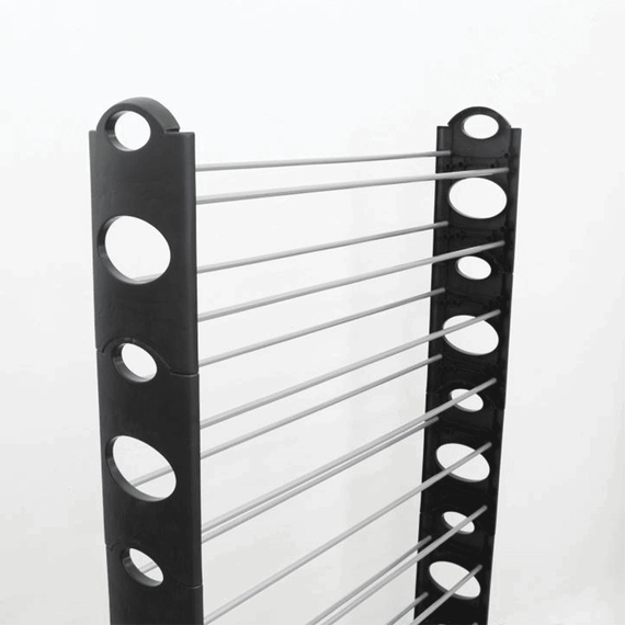 Pantofar DacEnergy©, realizat din plastic si metal, usor de asamblat, 96 x154,5 x 20 cm, gri si negru-poza 2-Dacenergy.ro