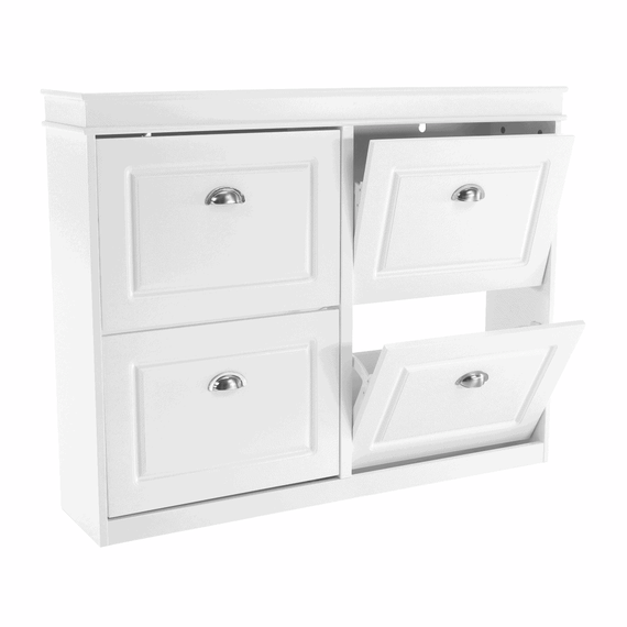 Pantofar DacEnergy©, realizat din MDF si PAL, 4 compartimente, 105 x 82,5 x 24 cm, finisaj alb-poza 5-Dacenergy.ro