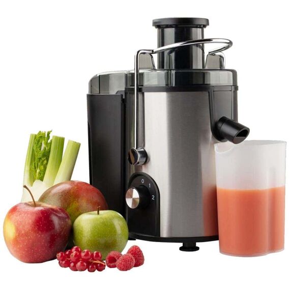 Storcator de fructe si legume Gorenje, 400 W, 2 trepte de viteza, capac anti-praf, recipient pulpa 1.6 litri, recipient suc 0.6 litri, micro filtru, argintiu si negru-poza 2-Dacenergy.ro