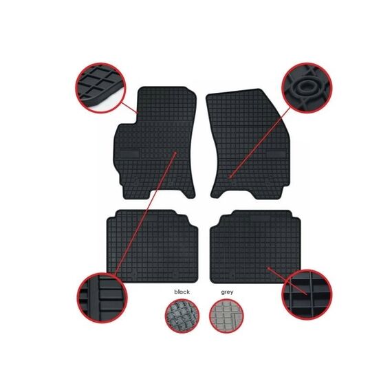 Set covorase cauciuc DacEnergy©, compatibil BMW F45 seria 2 Active Tourer dupa anul 2014, pentru interior, suprafata antiaderenta, negru, 4 bucati-poza 2-Dacenergy.ro