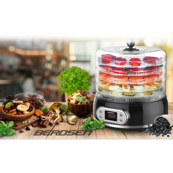 Deshidrator de alimente, control temperatura 35-70°C, 400 W, 5 tavi cu diametru de 27 cm, protectie la supraincalzire, capacitate 10l-poza 4-Dacenergy.ro